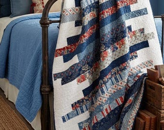 Modello per quilt a strisce sottili in PDF, facile per principianti, download immediato.