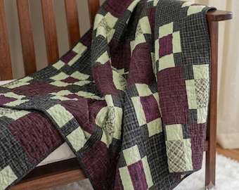 Nine Patch Quilt Pattern PDF Easy Flannel Beginner Block Instant Download Printable