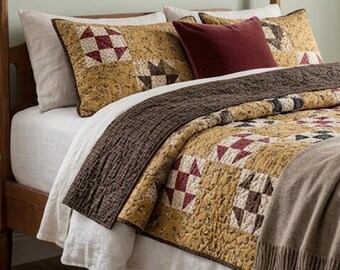 Shoo Fly Quilt Pattern PDF Star Block Throw Instant Download Patchwork Farmhouse Decor