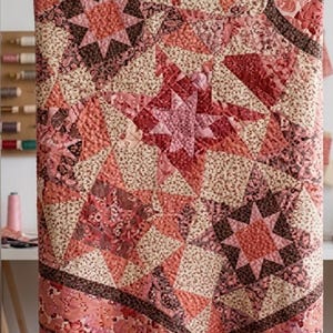 Star Quilt Pattern PDF Scrappy Patchwork Design for Bed Throw Instant Download