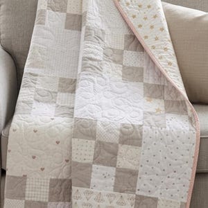 Baby Quilt Pattern PDF Patchwork Beginner Quilt Nursery Crib Blanket Instant Download