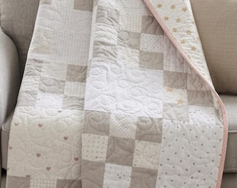 Baby Quilt Pattern PDF Patchwork Beginner Quilt Nursery Crib Blanket Instant Download