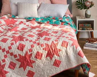 Star Quilt Pattern PDF Beginner Irish Chain Patchwork Quilt Instant Digital Download