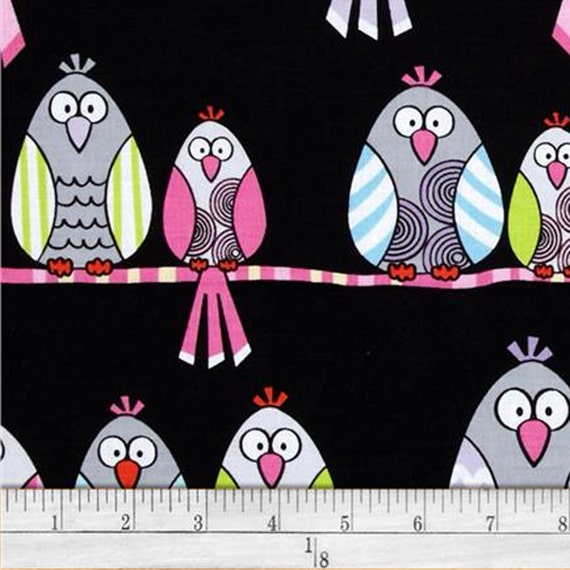 Bird Birds On A Wire Whimsy White Cotton Fabric Kanvas Studio Lets Tweet Yard