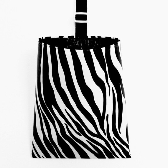 Car Trash Bag Oil Cloth Zebra Print Etsy