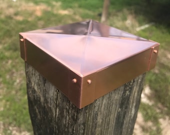 Solid Copper 4x4 Post Cap, Metal Post Cap, Decorative Post Cap, Fencing Decor, Outdoor Garden Decor, Patio Decor, Outdoor Porch Decor