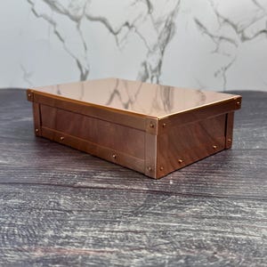Copper Keepsake Box, Anniversary Decor With Optional Stamping