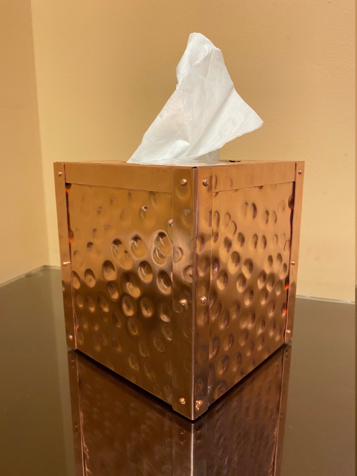 Kleenex Box Cover Cube Kleenex Holder Copper Kleenex Cover Etsy