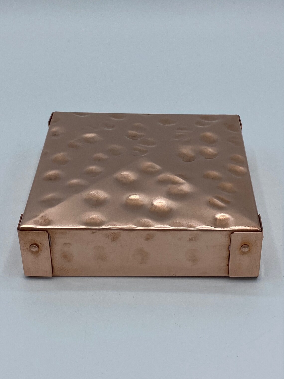 Hammered Copper Decor Post Cap 4x4 Solid Copper Post Cap Etsy