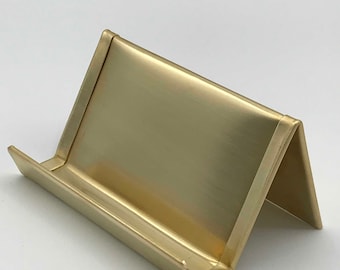 Brass Card Holder, Brass Anniversary, Desk Card Holder, Card Holder for Desk, Brass Desk Accessories, Desk Accessories, Business Card Holder