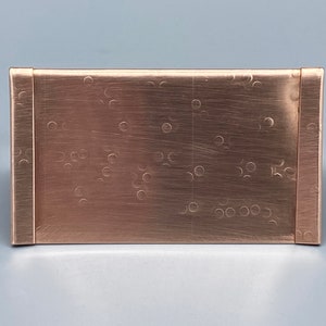 Copper Desk Accessories, Business Card Holder, Business Card Stand, Business Card Display, Copper Anniversary Gift, Round Hammered