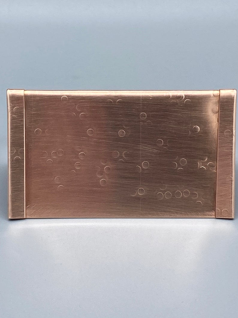 Copper Desk Accessories, Business Card Holder, Business Card Stand, Business Card Display, Copper Anniversary Gift, Round Hammered
