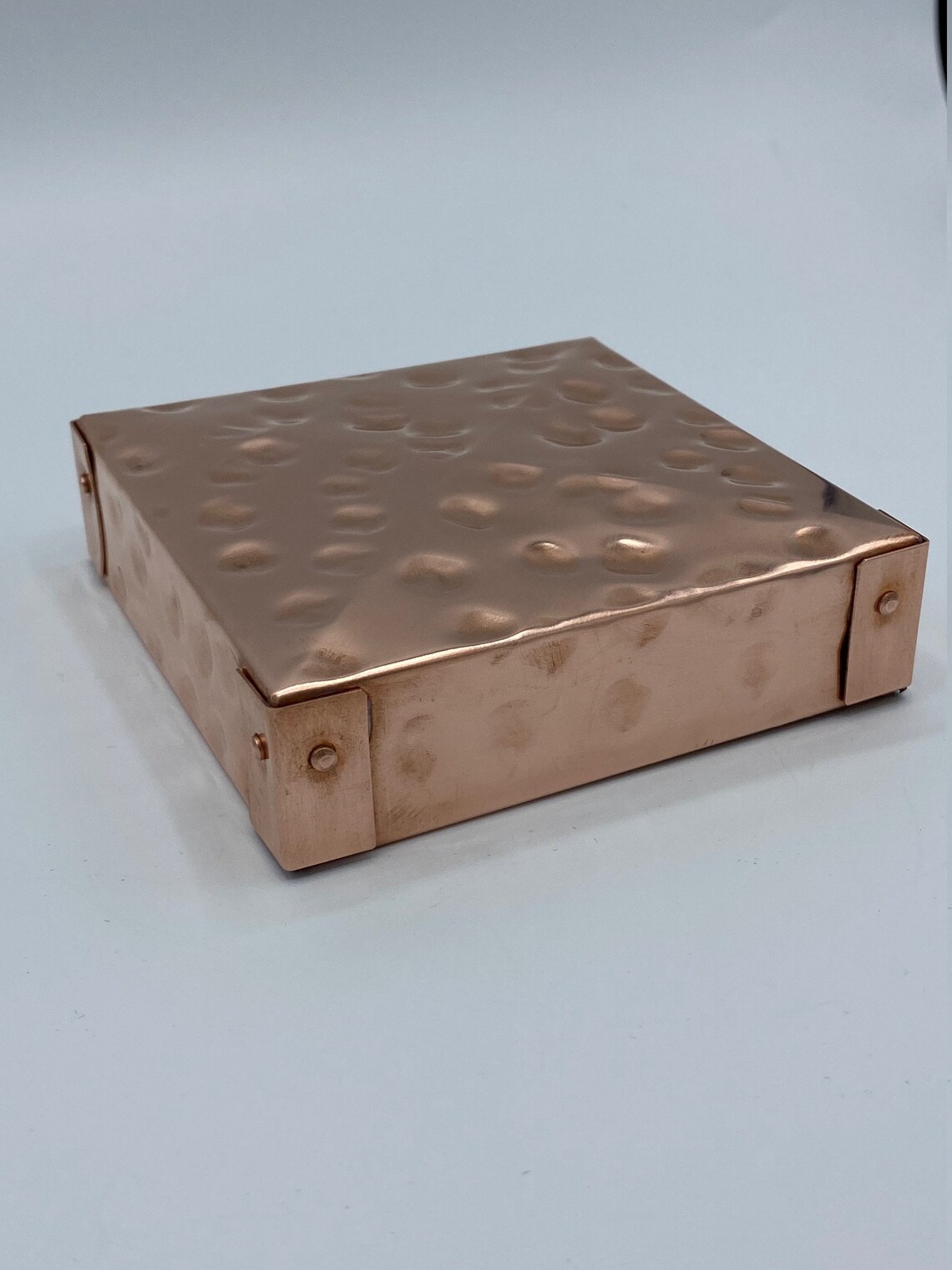 Hammered Copper Decor Post Cap 4x4 Solid Copper Post Cap Etsy