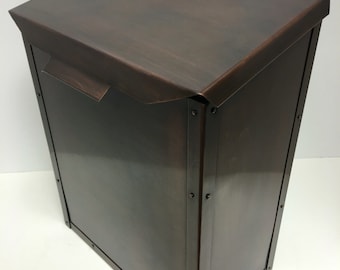 Copper Mailbox, Large Vertical Riveted Design with Brass Accents