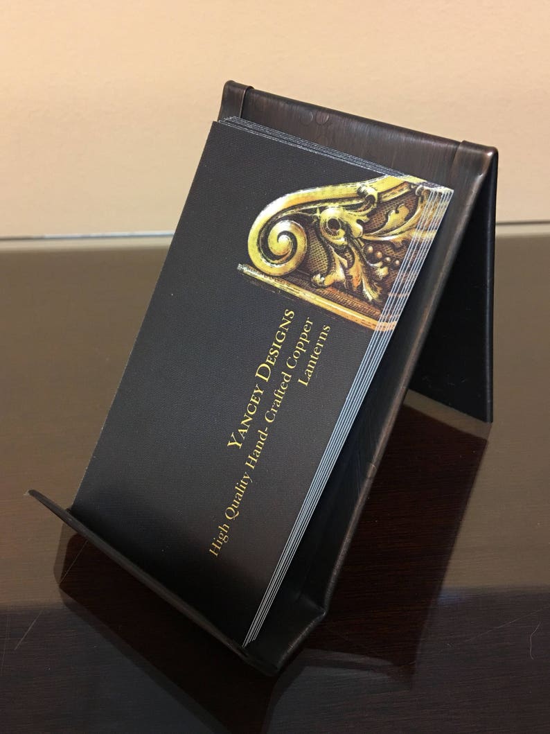 Vertical Business Card Holder Bronze Business Card Holder Etsy