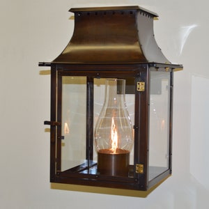 Roanoke Copper Electric Lantern Lighting Fixture Exterior Lighting Interior Lighting Porch Garage Entryway Remodel Renovation Home Business image 2