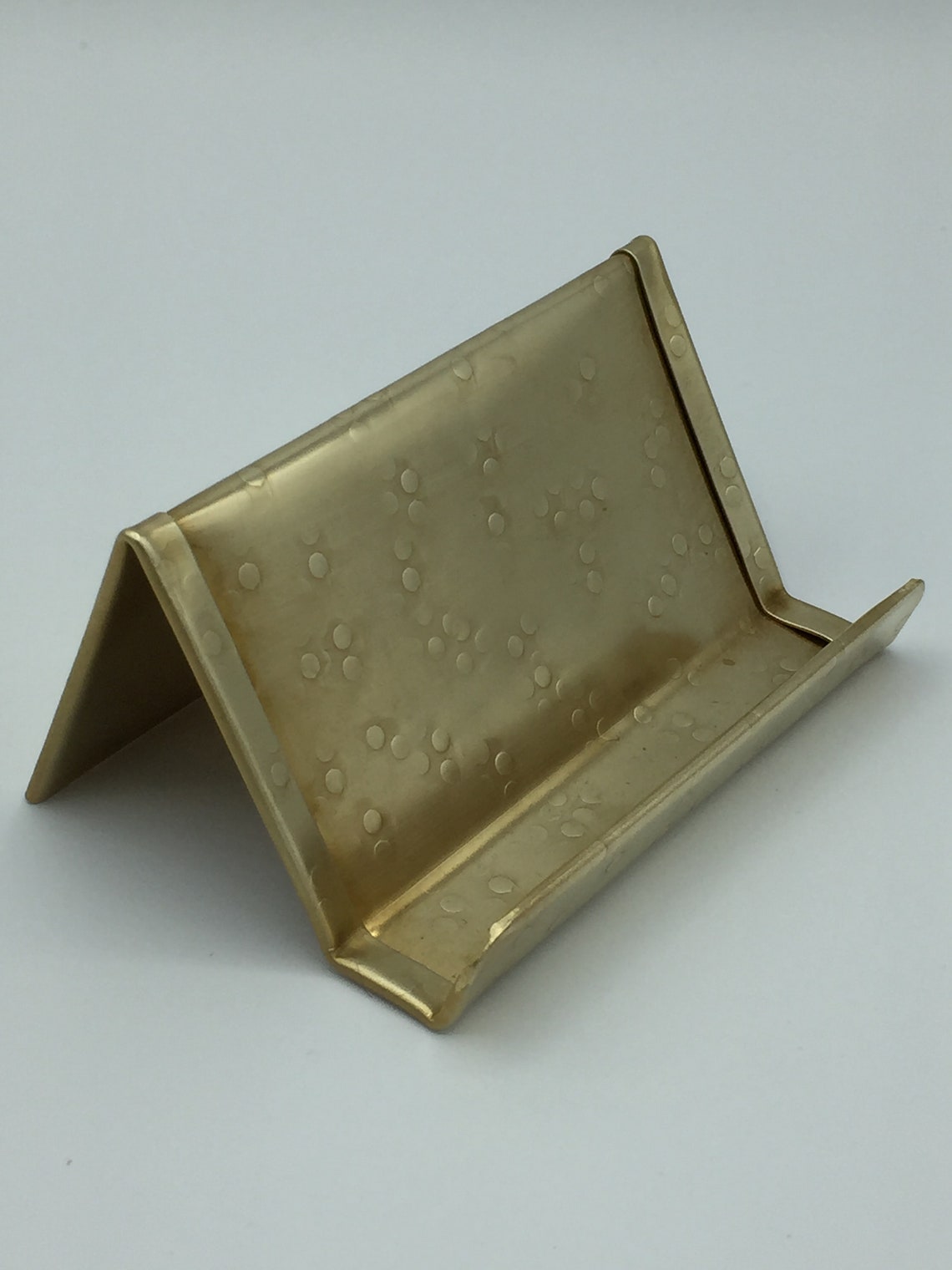 Brass Desk Accessories Brass Business Card Holder Brass Etsy