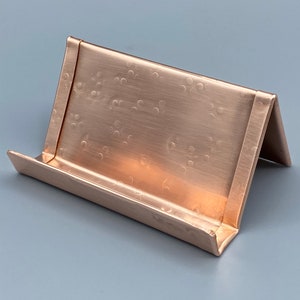 Accessoires de bureau en cuivre, Porte-cartes de visite, Porte-cartes de visite, Présentoir pour cartes de visite, Cadeau d'anniversaire en cuivre, Martelé rond