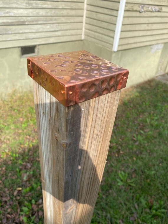 Hammered Real Copper Post Cap 4x4 Solid Copper Post Cap Etsy