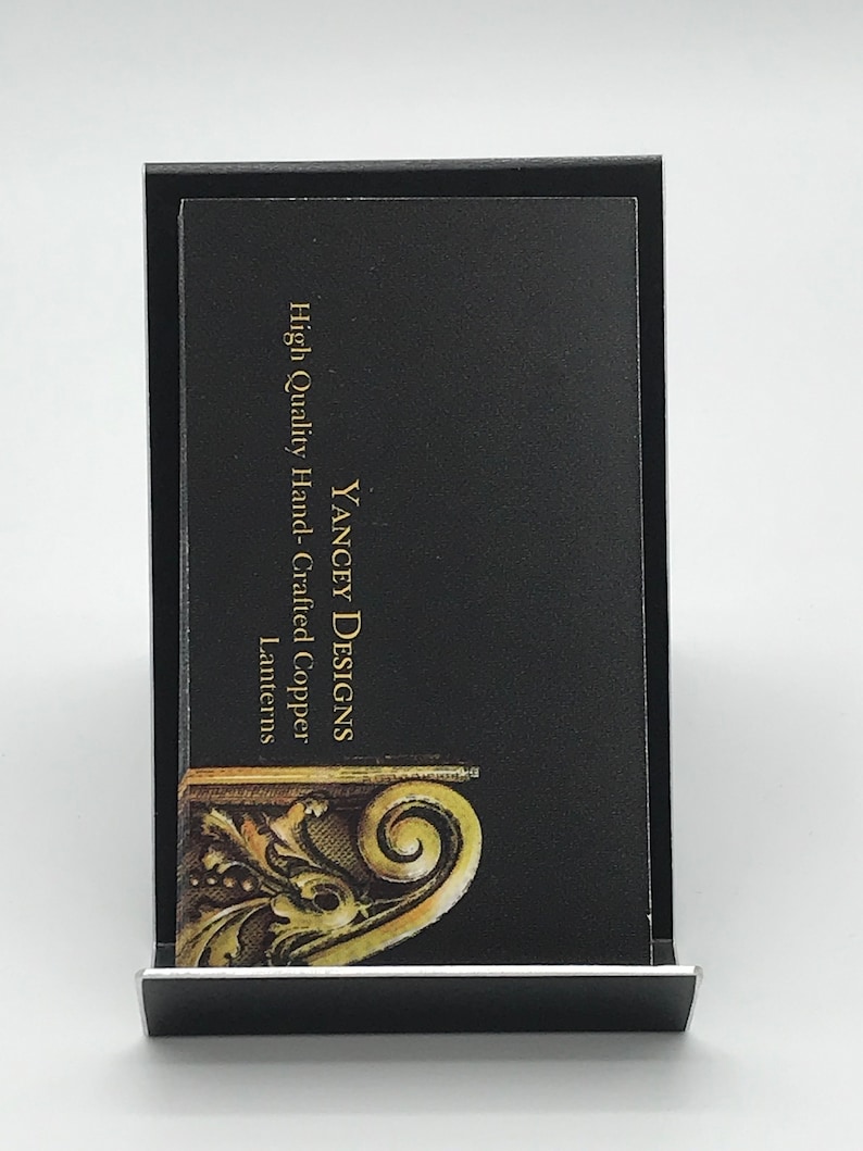 Vertical Matte Black Aluminum Business Card Holder for Desk Etsy