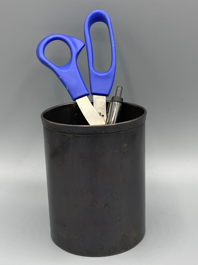 Bronze Pencil Cup, Pencil Holder for Desk, Office Desk Accessories, Copper Pencil Holder, Pen Holder for Desk, Anniversary Gift, Gift Ideas