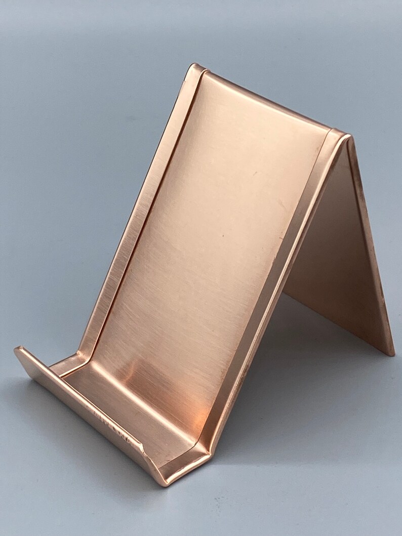 Vertical Copper Desk Set, Vertical Copper Business Card Holder, Solid Copper Pen Holder for Desk, 7th Anniversary Gift, Home Office Desk Set image 3