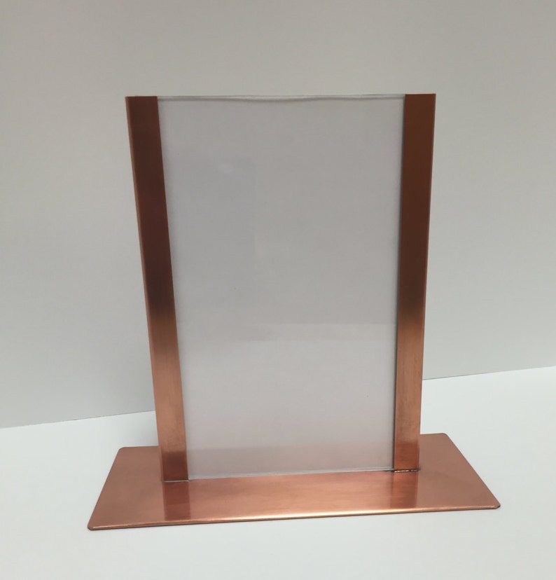 7th Anniversary Gift Menu Holder 5x7 Picture Frame Copper Picture Frame Copper Home Decor Post Card Display Horizontal Picture Frame