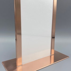 Handcrafted Vertical Copper 5x7 Standing Frame - Perfect for Pictures and Menus