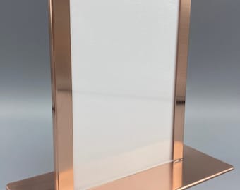 Handcrafted Vertical Copper 5x7 Standing Frame - Perfect for Pictures and Menus