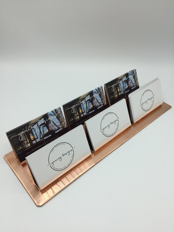 Multiple Business Card Holder For Desk Copper Business Card Etsy