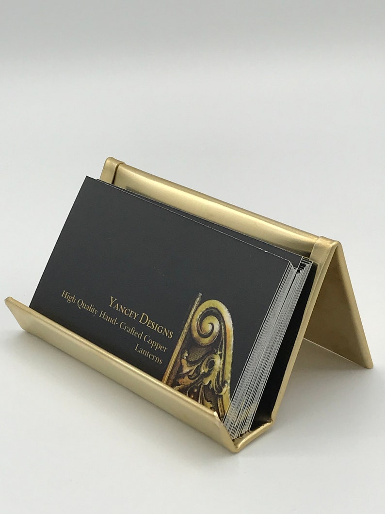 Brass Card Holder Brass Anniversary Desk Card Holder Card Etsy