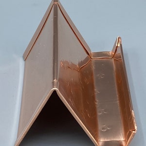 Copper Desk Accessories, Business Card Holder, Business Card Stand, Business Card Display, Copper Anniversary Gift, Round Hammered