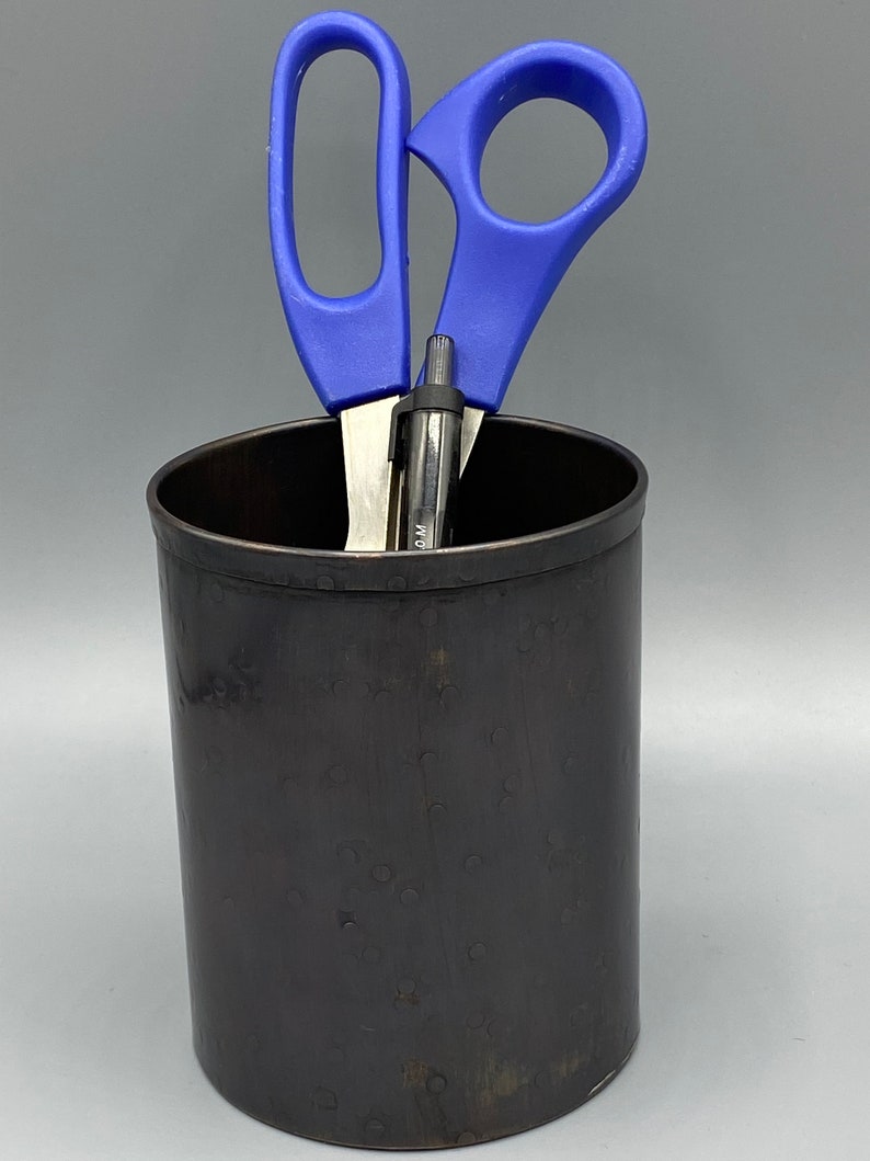 Bronze Pencil Cup, Pencil Holder for Desk, Office Desk Accessories, Copper Pencil Holder, Pen Holder for Desk, Anniversary Gift, Gift Ideas