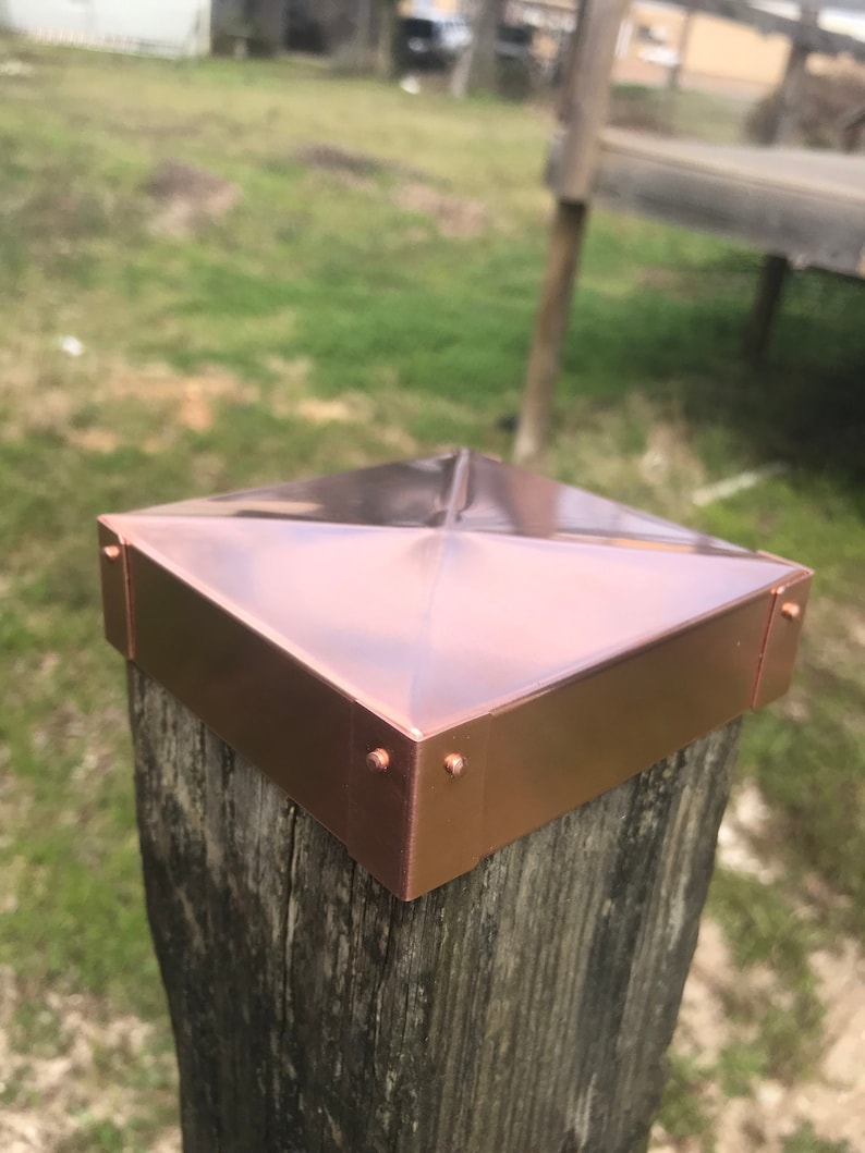 Solid Copper 4x4 Post Cap Metal Post Cap Decorative Post Etsy