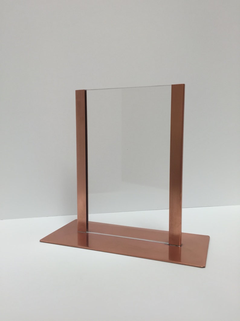 7th Anniversary Gift Menu Holder 5x7 Picture Frame Copper Picture Frame Copper Home Decor Post Card Display Horizontal Picture Frame