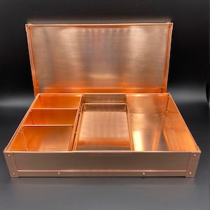 Copper Home Decor,  Copper Anniversary Gift, Decorative Copper Box, Solid Copper Tray, Tray with Box, Personalized Gifts, Copper Gift Box