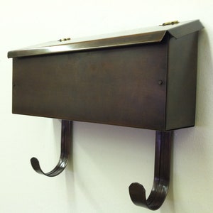 Copper Mailbox Wall Mount, Mailbox Scroll, Wall Mount Mailboxes in USA, Mailbox for Wall, Bronze Patina, Outdoor Mailbox, Metal Mailbox image 5