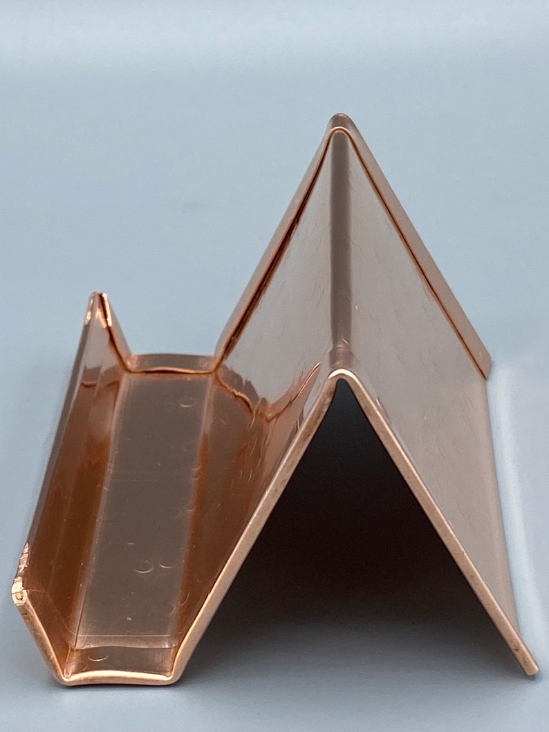 Copper Desk Accessories, Business Card Holder, Business Card Stand, Business Card Display, Copper Anniversary Gift, Round Hammered