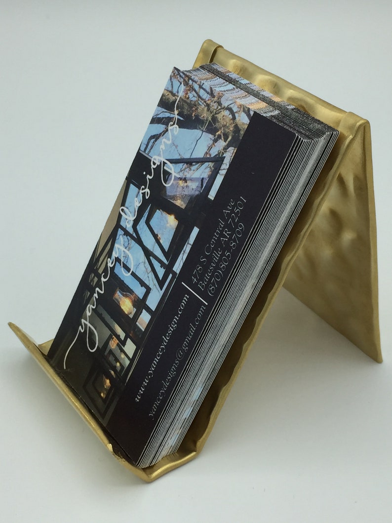 Vertical Card Holder Brass Business Card Holder Business Etsy