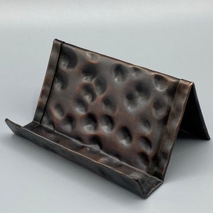 Porta-cartões de visita de bronze, porta-cartões para mesa, presente de 8º aniversário, presente de aniversário de cobre, acessório de mesa de escritório, presente profissional