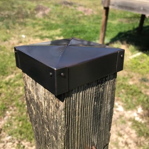Solid Copper 4x4 Post Cap, Bronze Patina, Metal Post Cap, Decorative Post Cap, Outdoor Garden Decor, Patio Decor, Outdoor Porch Decor