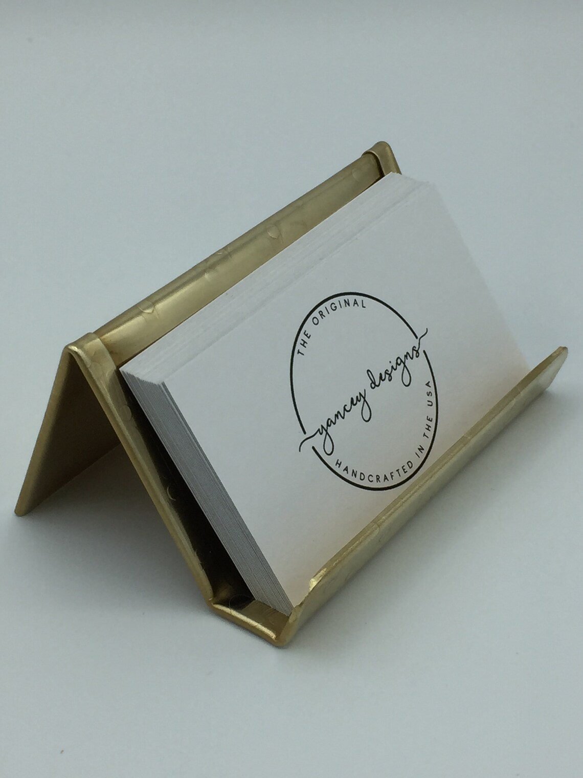 Brass Desk Accessories Brass Business Card Holder Brass Etsy