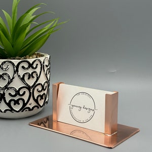 Moderne Visitenkartenhalter, Kupfer Visitenkartenhalter, Geschenk zum 7. Hochzeitstag, Visitenkartenhalter für den Schreibtisch, Visitenkarten Display