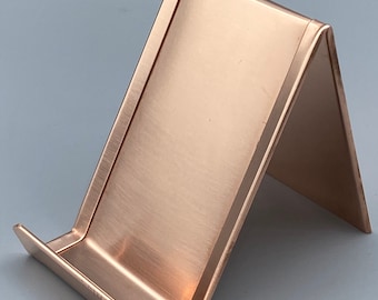 Vertical Raw Copper Business Card Holder: Rustic Office Decor