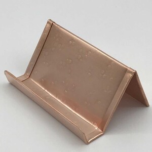 Copper Desk Accessories, Business Card Holder, Business Card Stand, Business Card Display, Copper Anniversary Gift, Round Hammered