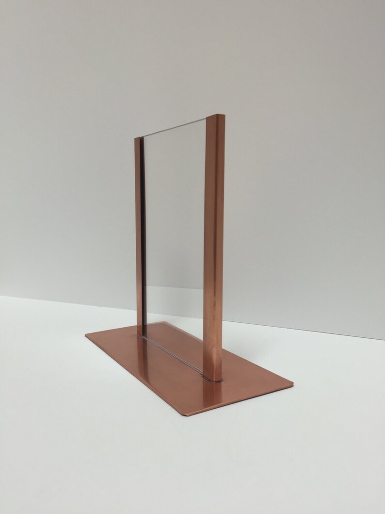 7th Anniversary Gift Menu Holder 5x7 Picture Frame Copper Picture Frame Copper Home Decor Post Card Display Horizontal Picture Frame