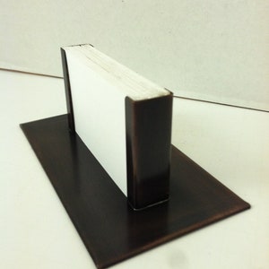 Porta-cartões de visita moderno em bronze, porta-cartões de cobre para mesa, acessórios de mesa de escritório, ideia de presente de 8º aniversário, escritório de cobre