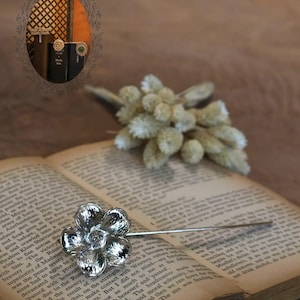 Metal Flower Bookmark, Laser-Cut Floral Page Separator, Stainless Steel Book Marker