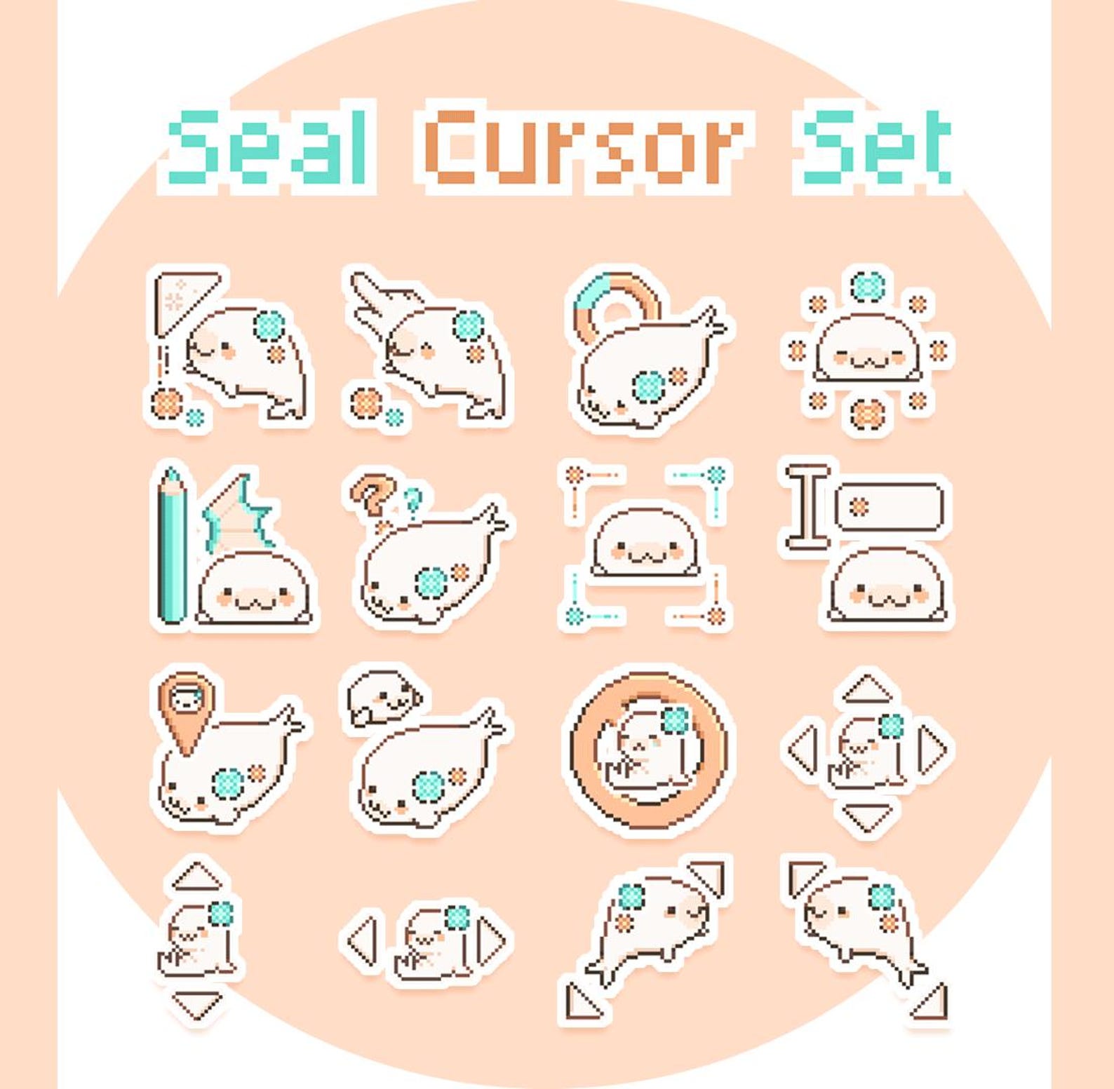 Seal Cursor Pack | Animated Cursors | Pixel Art | PC Cursors - Etsy
