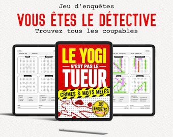Criminal Investigation Book PDF, The Yogi Is Not the Killer, 100 Mysteries to Solve, Logical Deduction Word Search, Printable Detective Game